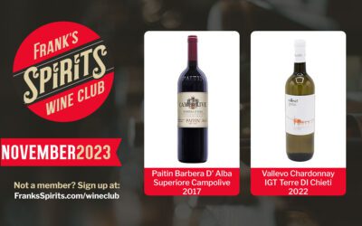November 2023 Wine Club Selections – Paitin Barbera D’ Alba Superiore Campolive 2017and Vallevo Chardonnay IGT Terre DI Chieti 2022